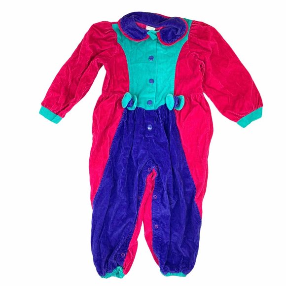 Vintage Retro Toddler Corduroy One Piece Purple 4 ringmaster - Picture 1 of 7